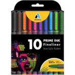 Adel Fineliner 10 Lu Ince Uçlu Kalem Prime Ink 10 Renk 1 Paket - 0,4mm - Karışık-Çok Renkli