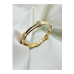 Adel Gold 14 Ayar Altın Kadın Taslı Modern Kelepce Bilezik-14,18 Gr