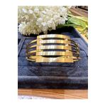 Adel Gold 14 Ayar Beş Sıra Kalın Sade Cimarlı Kaburga Kelepce Kadın Bilezik-18,30 gr