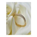 Adel Gold 14 Ayar Kadın Taşlı Modern Oval Kelepçe-bilezik-16,71 GR