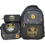 Adel Junior Backpack Football Okul Çantası Beslenme Çantası ve Kalemlik 3'lü Set - Futbol