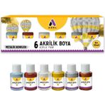 Adel Metalik 6 Renk 25 ml Akrilik Boya