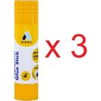 Adel Renkli Stick Yapıştırıcı 8gr 3'lü Avantajlı Paket Standart Ölçüler ile Kullanım İçin