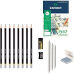 Adel Yayınları Eskiz Başlangıç Seti 10 + Dereceli Kalem + A5 Defter + Dağıtıcı Set + Silgi + Açacak + Hamur Silgi - Karışık-Çok Renkli - standart