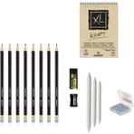 Adel Yayınları Eskiz Başlangıç Seti 6 + Dereceli Kalem + A5 Defter + Dağıtıcı Set + Silgi + Açacak + Hamur Silgi - Karışık-Çok Renkli - standart