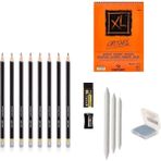 Adel Yayınları Eskiz Başlangıç Seti 7 + Dereceli Kalem + A5 Defter + Dağıtıcı Set + Silgi + Açacak + Hamur Silgi - Karışık-Çok Renkli - standart