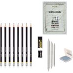 Adel Yayınları Eskiz Başlangıç Seti 9 + Dereceli Kalem + A5 Defter + Dağıtıcı Set + Silgi + Açacak + Hamur Silgi - Karışık-Çok Renkli - standart