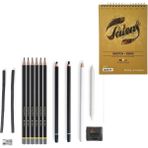 Adel Yayınları Eskiz Seti 15 Parça Set 1 + Dereceli Kalem + A5 Defter + Hamur Silgi + Kömür + Kömür Kalemi + Füzen - Renkli - Standart