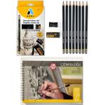 Adel Yayınları Grafiti Dereceli Çizim Eskiz Kalem Seti 8'li ve Talens A5 Defter - Renkli - Standart