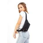 Adelina Bags Unisex Krinkıl Kumaş Bel Ve Çapraz Askılı Göğüs Omuz Çanta Freebag Siyah