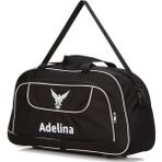 Adelina Bags Unisex Siyah Seyahat Tatil Spor Kabin Boy Kumaş Valiz El ve Omuz Çantası