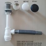 Adell Mini Gövdeli Beyaz Seramik Basmalı Lavabo Sifonu