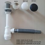 Adell Mini Gövdeli Inox Basmalı Lavabo Sifonu