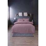 Adelya Jakarlı Saten Çift Kişilik Nevresim Takımı Lila (6 Parça) - Beyaz - 200 x 220 cm