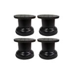 Adem Koç 5 Cm Çap 42 Mm Ayarlı Metal Dolap Vestiyer Komidin Baza Ayağı Siyah 4 Adet