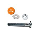 Adem Koç 5/16x110 Yuvarlak Başlı Kasa Civatası + Somun + Pul (10 Takım)