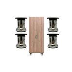 Adem Koç 8 Cm Çap 51 Mm Ayarlı Metal Dolap Vestiyer Komidin Baza Ayağı 4 Adet