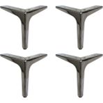 Adem Koç Plastik 15 cm Elegance Lüks Metal Mobilya Koltuk Baza Ayağı Gümüş (4 Adet)