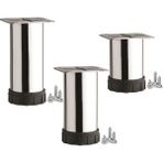 Adem Koç Plastik Metal Baza Dolap Ayağı Krom Kalın Çap 60 mm - 15 cm
