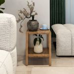 Aden Ahşap 2 Raflı Atlantik Çam Yan Sehpa / Dekoratif Raf