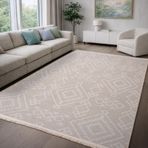 Aden AND01 Anadol Şönil Krem Makinede Yıkanabilir Kaymaz Tabanlı 80x200 cm Salon Halısı