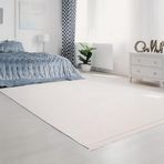 Aden ARD02 Beyaz Ardea Makinede Yıkanabilir Normal Tabanlı Yumuşak Dokulu Modern 100x100 cm Halı