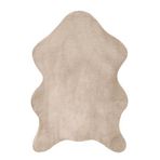 Aden Halı, Süet Kaymaz Taban Halı, Goya, Tavşan Tüyü Yumuşak Dokulu Süet Taban Peluş Halı, (bej-60x90cm)
