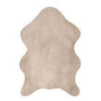 Aden Halı, Süet Kaymaz Taban Halı, Goya, Tavşan Tüyü Yumuşak Dokulu Süet Taban Peluş Halı, (bej-90x150cm)