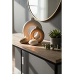 aden home 2'li Halka Vazo Seti Modern Mat Krem Kahve Donut Vazo Minimalist Dekoratif Obje (Küçük Büyük)