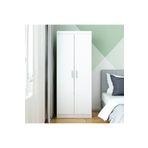 Aden Home Senin Evin Senin Dünyan 2 Kapaklı Beyaz Gardırop, %100 Mdf Gardırop, Elbise Dolabı
