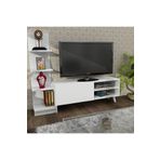 aden home senin evin senin dünyan Beyaz MDF TV Ünitesi, Kitaplıklı Raflı TV Sehpa Ünitesi, Beyaz TV Ünitesi Konsol, TVU78