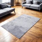 Aden Kaymaz Taban Halı, Aden Neva, Yumuşak Dokulu Dot Taban Peluş Halı (Gri - 80 x 400 cm)