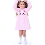 Aden Kids Kız Çocuk Pembe Kapşonlu Peluş Elbise - 10 - 11 Yaş - 950Pembe