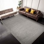 Aden Leona 1 Gri Makinada Yıkanabilir Şönil Dokuma 80x250 cm Halı