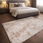 Aden Maya Vibe Tavşan Tüyü Bubble Halı | Bubble Peluş Makinede Yıkanabilir Kaymaz Tabanlı Halı | Bej | 80 x 400 | MYV01