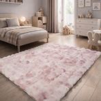 Aden Maya Vibe Tavşan Tüyü Bubble Halı | Bubble Peluş Makinede Yıkanabilir Kaymaz Tabanlı Halı | Pudra | 20 x 20 | MYV01