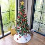 Aden Yılbaşı Ağacı Halısı, Çam Ağacı Eteği, Peluş Yılbaşı Halısı, Yılbaşı Paspası, Christmas Halısı, PRS0305 100x100cm (Peluş)