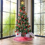 Aden Yılbaşı Ağacı Halısı, Çam Ağacı Eteği, Yılbaşı Halısı, Yılbaşı Paspası, Christmas Halısı, 80x80cm, Bordo Yılbaşı Halısı (bordo)