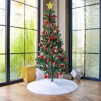 Aden Yılbaşı Ağacı Halısı, Peluş Paspası, Christmas Çam Ağacı Eteği, Tavşan Tüyü 80x80cm
