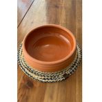 AdenArt Şeffaf Sırlı Toprak Tava-Fırın Tepsisi Güveç Kabı Küçük boy 25x8 cm Ev tipi elektrikli fırın uyumlu
