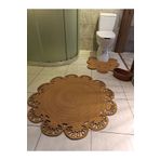 ADES HOME DESİGN Jüt Banyo Paspas, Klozet Önü Paspası, Hediyelik, Çeyizlik, Banyo Takımı, Banyo Seti 3'lü