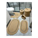 ADES HOME DESİGN Jüt,banyo Takımı,Banyo Seti,Banyo Paspası, Paspas Takımı,Makyaj Sepeti,Çöp Kovası,Klozet Paspas