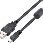 Adhiper UC-E6 USB kablosu, yedek kamera UC-E16 UC-E17, transfer kablosu, Nikon DSLR D750, D5300, D7200, D3200, Coolpix L340, L32, A10, P520 ile uyumlu (1,5 m/siyah)