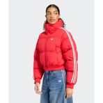 adidas Adicolor Cropped Synthetic Down Puffer Kadın Kırmızı Mont - JX2966-001