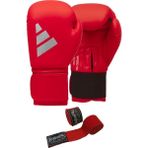 adidas ADISBG50 SPEED50 adidas Boks Eldiveni Kick Boks Muay Thai Boks Eldiveni ve Bandaj 2'li Set - Kırmızı - 10 oz