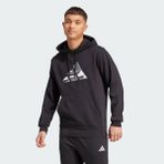 adidas Camo 3B Erkek Siyah Kapüşonlu Sweatshirt