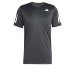 adidas Club Tennis Climacool 3 Çizgili Erkek Tişört, Siyah, XS