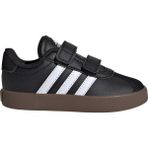 adidas Çocuklar İçin Suni Deri Siyah VL Court 3.0 Spor Ayakkabı Kauçuk Tabanlı Konforlu Tasarım - Siyah - Beyaz