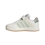 Adidas Dino Grand Court EL C Owhite-Lingrn-Silgrn Düşük Taban Unisex Çocuk Ayakkabı