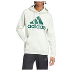 adidas Erkek Essentials Polar Büyük Logolu Kapüşonlu Svetşört, Keten Yeşil, L